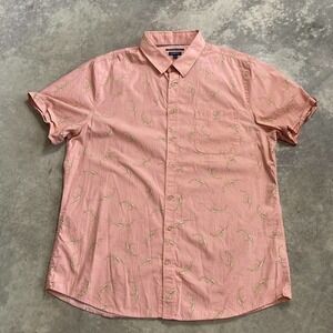 Sportscraft Shirt Mens XXL‎ Collared Button Down Tapered Fit Crawfish Print Pink